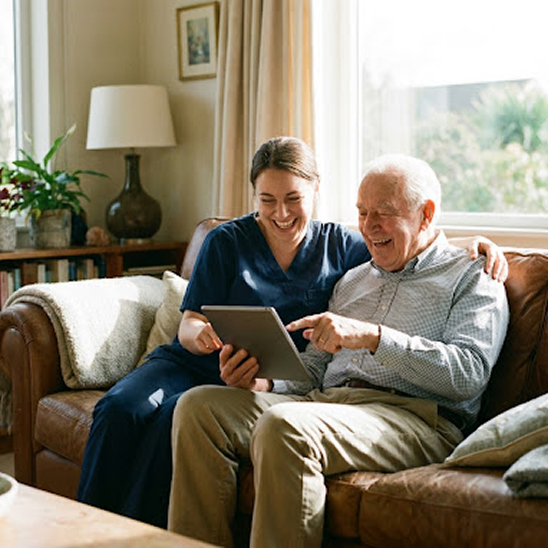 Caregiver and senior